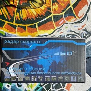 360 Radar Detector with Blue and Black Design